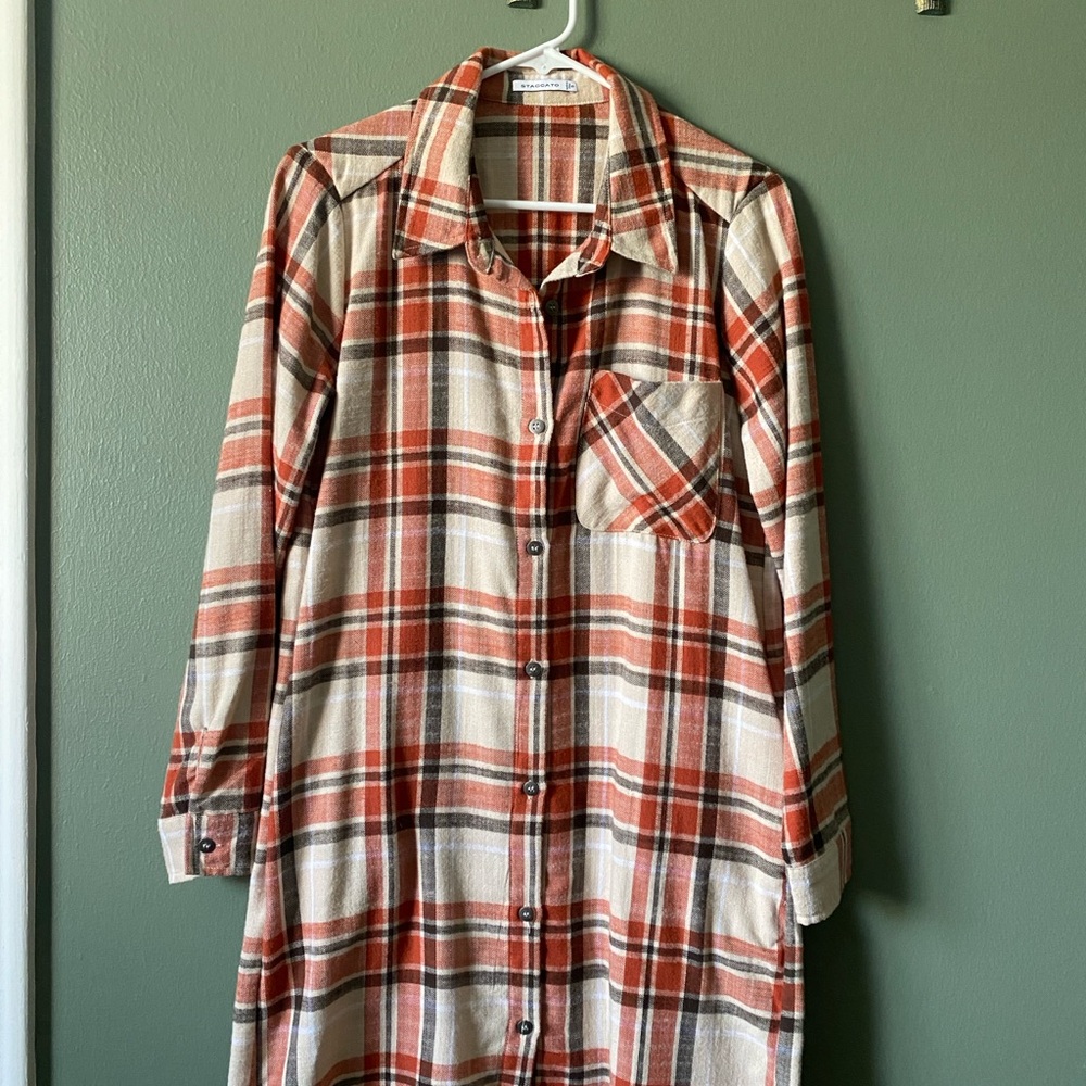 Staccato Womens Flannel Dress with pockets